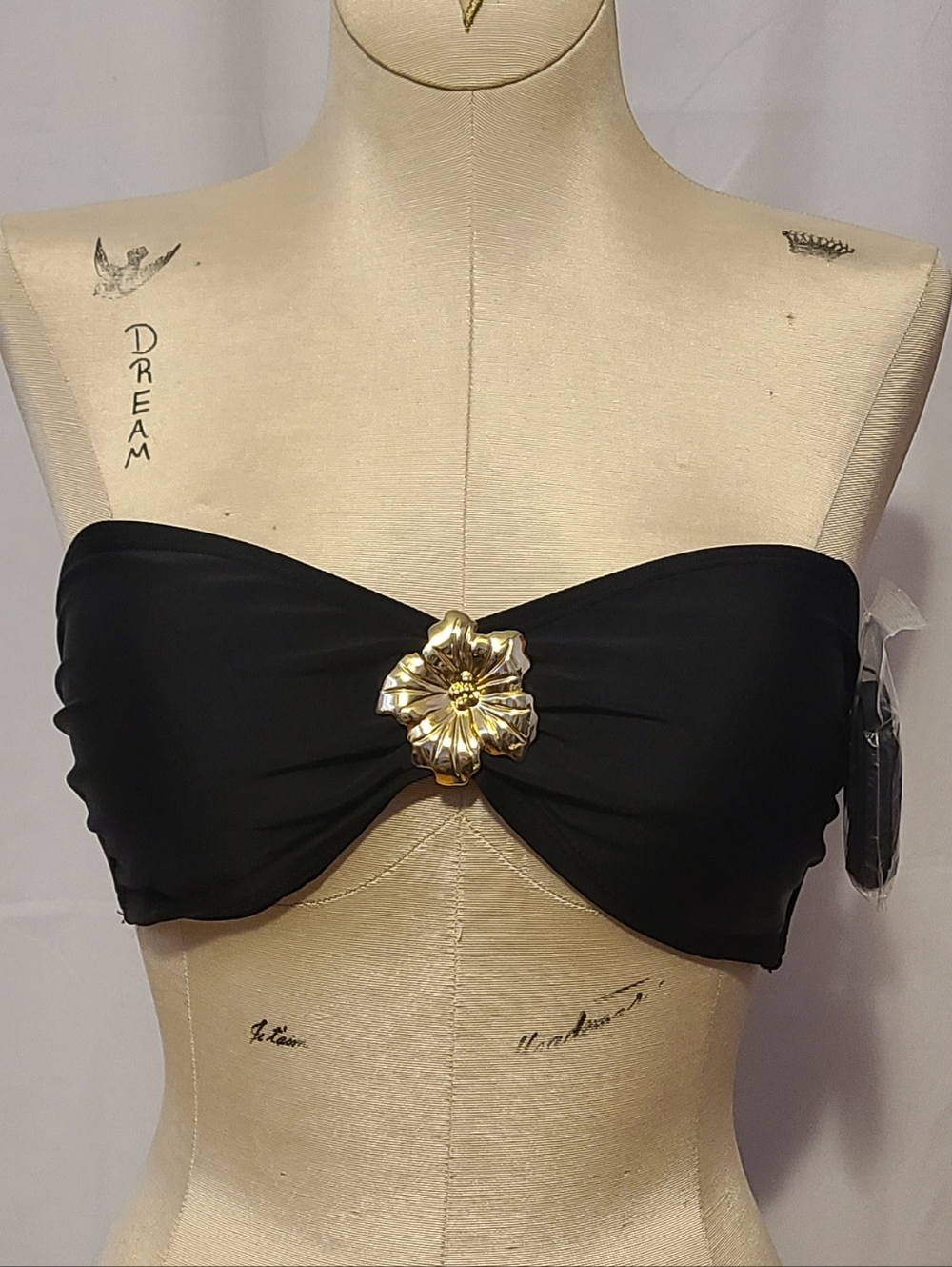 Wild Fable Black Swim Top With Flower